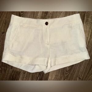 J. Crew Baird McNutt Linen Women's white cuffed linen shorts size 12